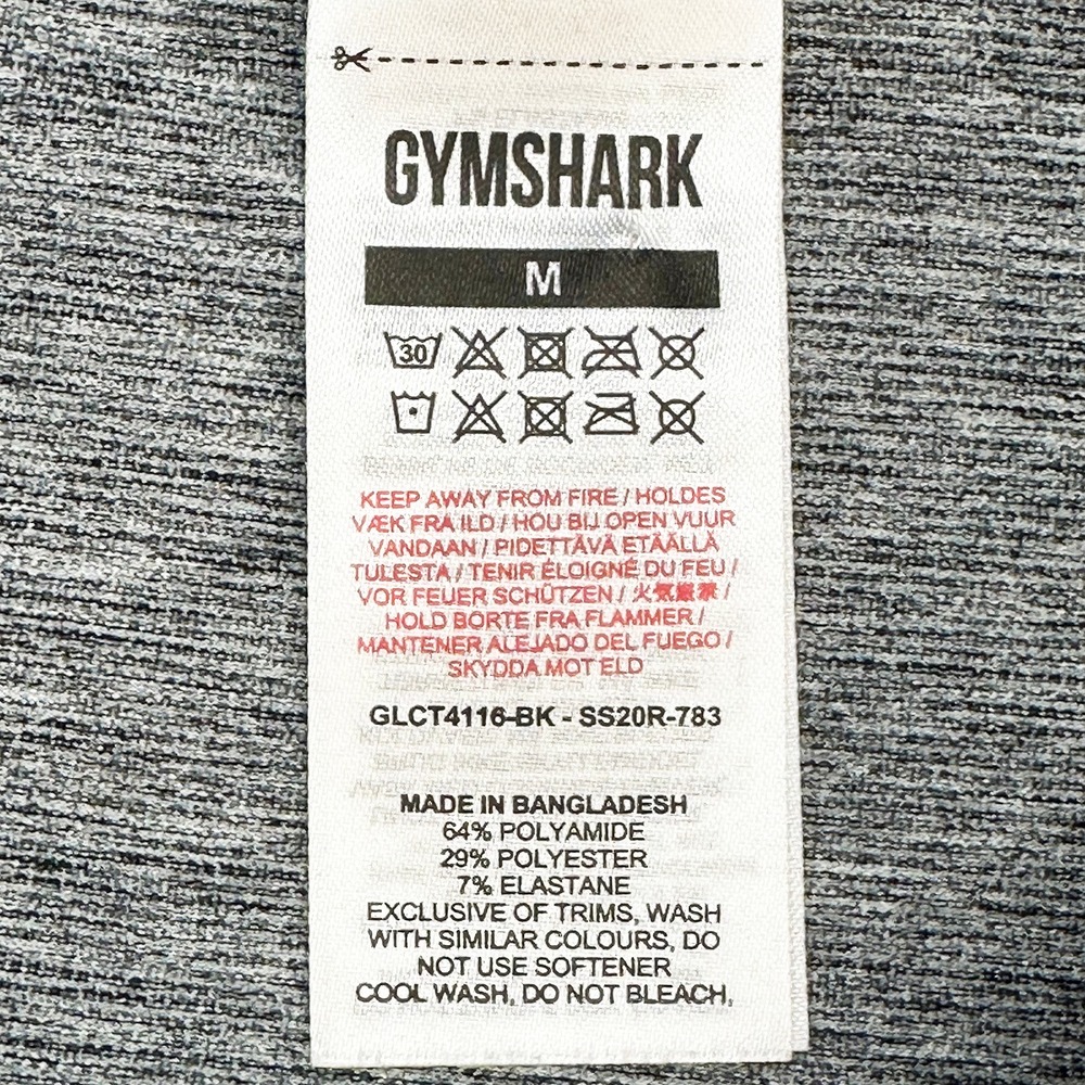GYMSHARK Adapt Marl Seamless Long Sleeve Crop Top NWT • Medium • gray, black - Picture 7 of 9